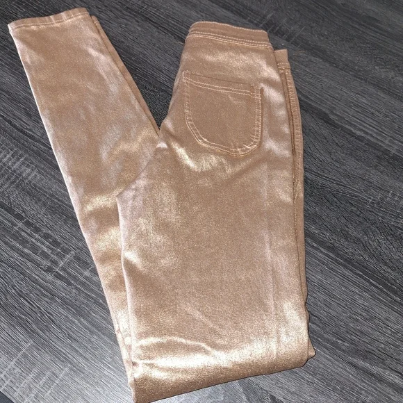 Shiny Gold Jeggings- W Sz Small - Picture 2 of 5
